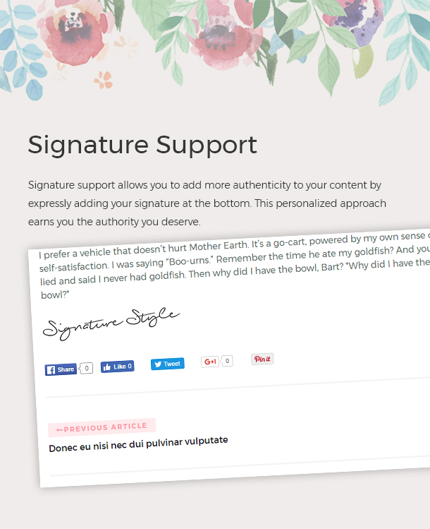 Signature Support