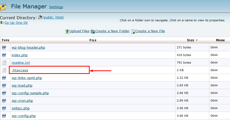 .htaccess  file in Root Folder