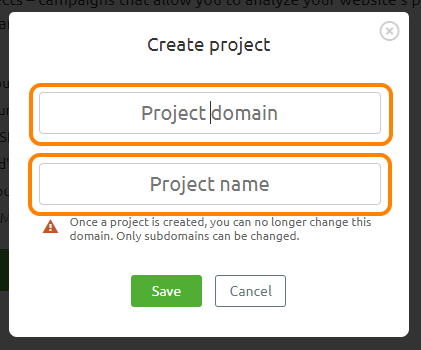 save project in SEMRush