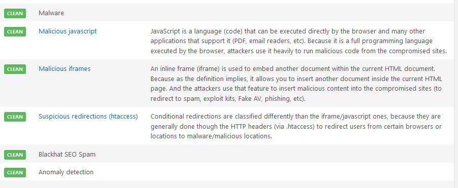 Sucuri Malware Scan Results
