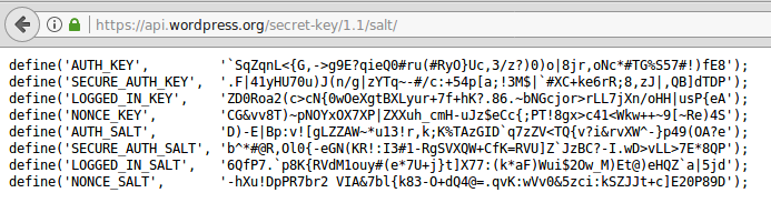 WordPress Salt Records