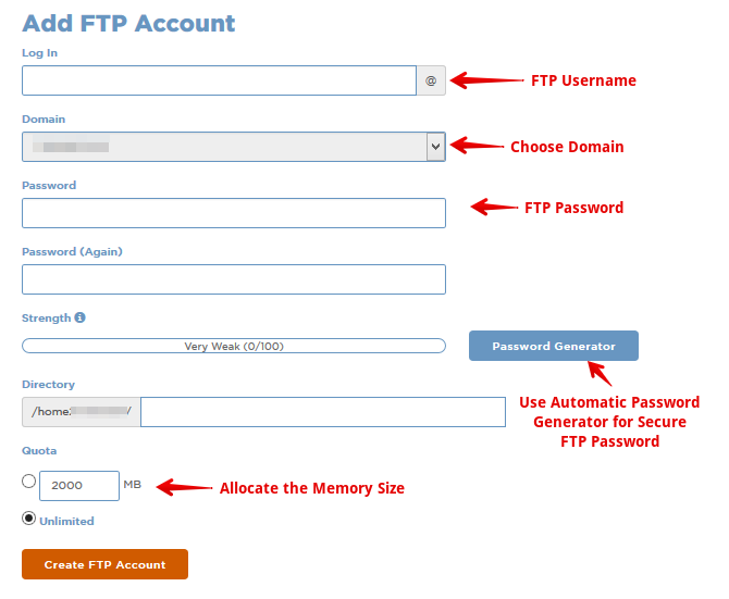 create ftp wired server