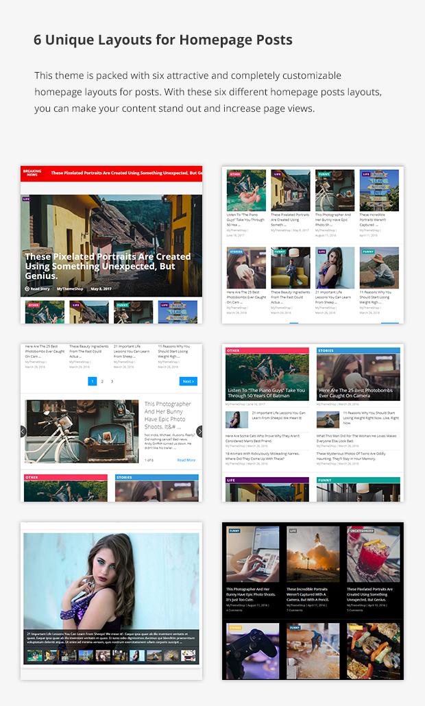 6 Unique Layouts for Homepage Posts
