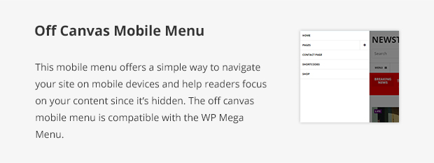 Off Canvas Mobile Menu