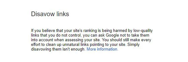 disavow link in Google