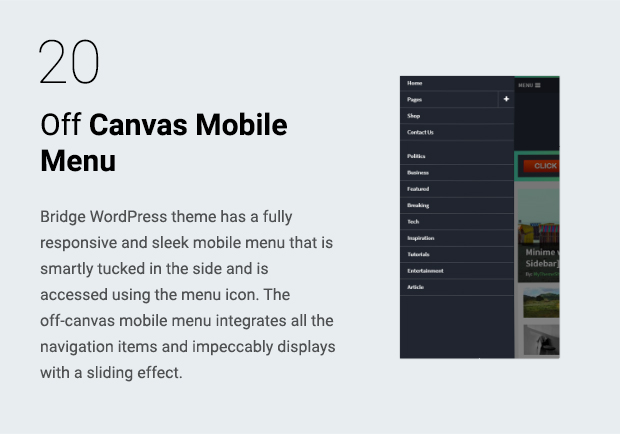 Tắt Menu di động Canvas