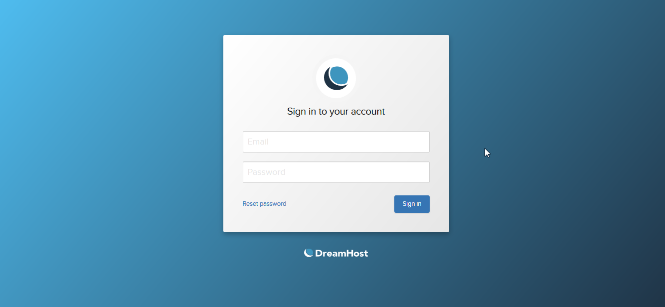 sign into your dreamhost account