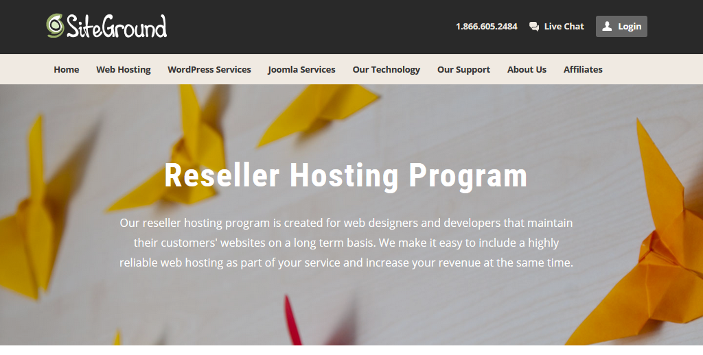 Siteground reseller hosting plan