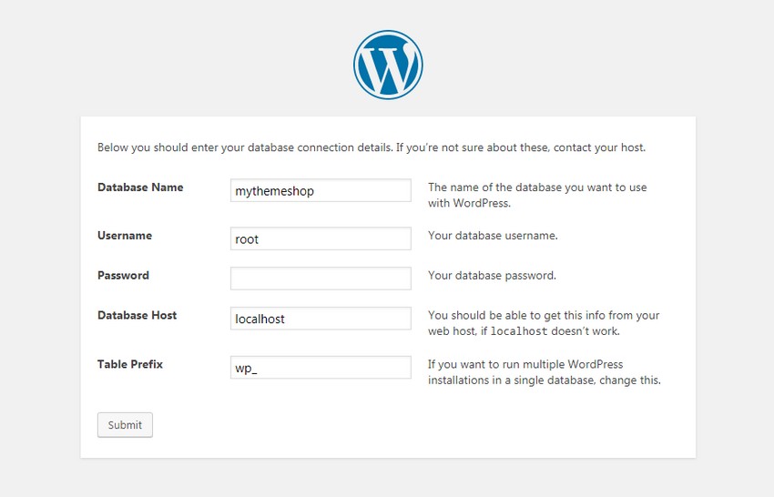 wordpress-database-settings