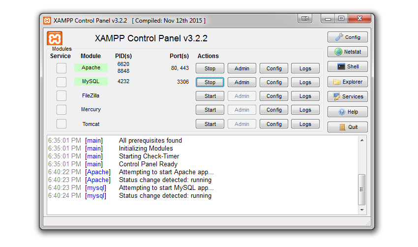 xampp-services-started