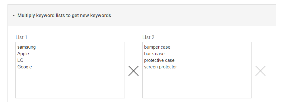 add keywords in multiply