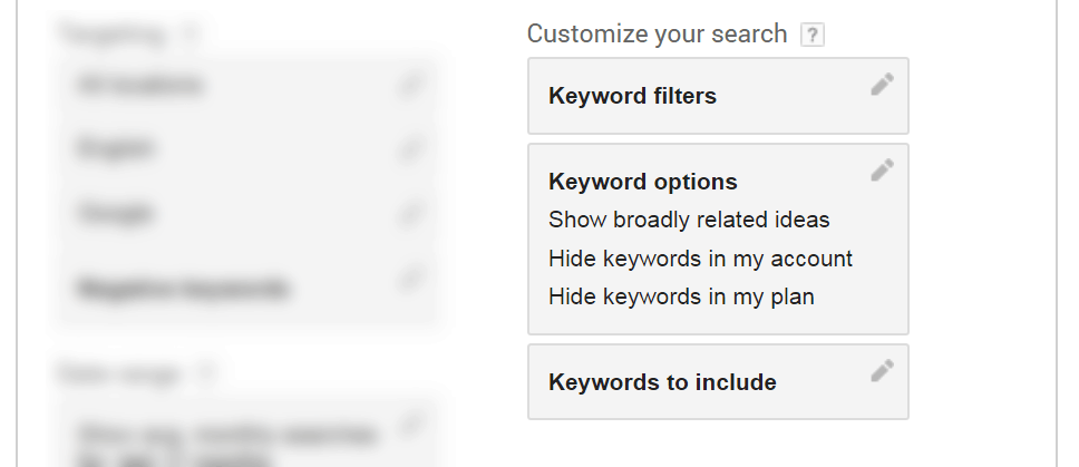 Customize your search