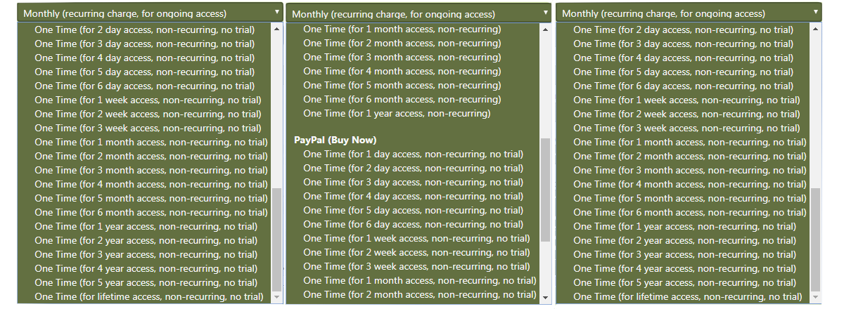 membership time options