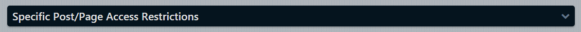 specific post page restrictions