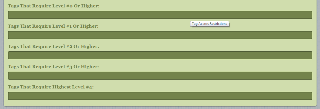 tag access restriction details