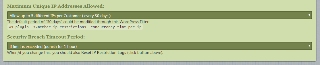 unique ip address restrictions details