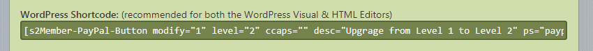 upgrade button shortcode