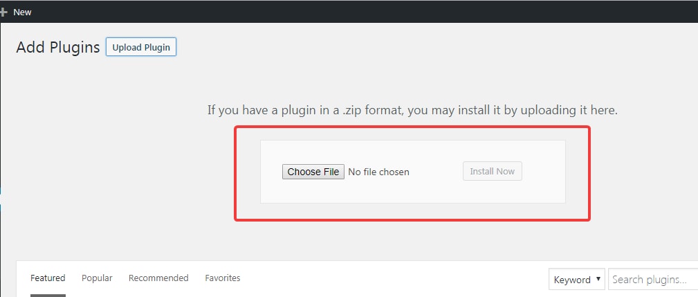 plugin upload options
