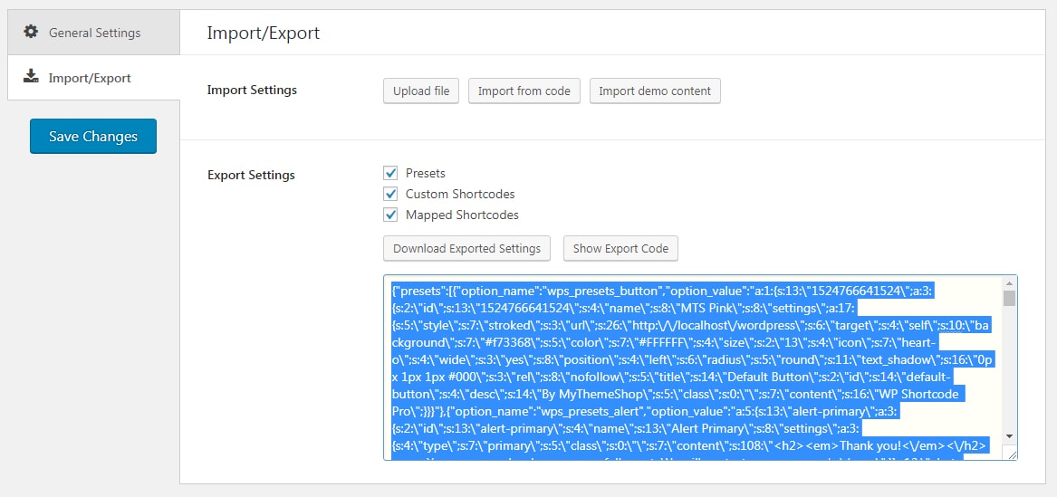 entire code selected