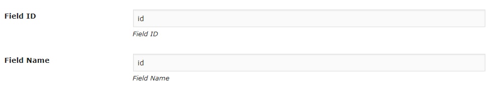 field id field name