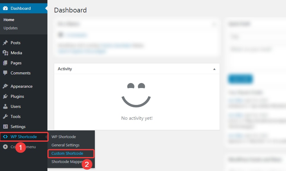navigate to custom shortcode