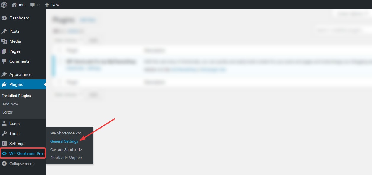 navigate to general settings