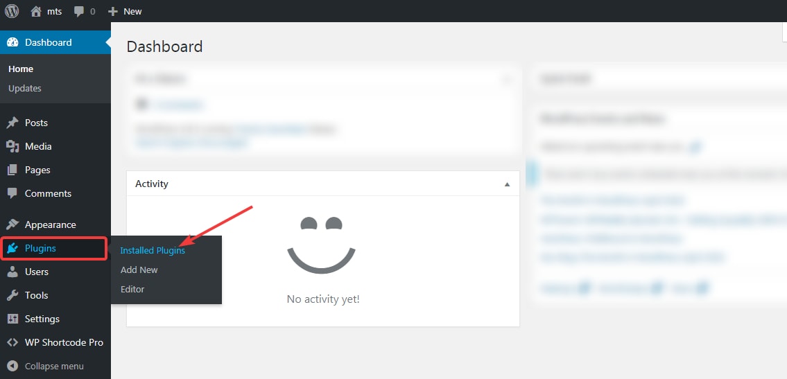 navigate to installed plugins