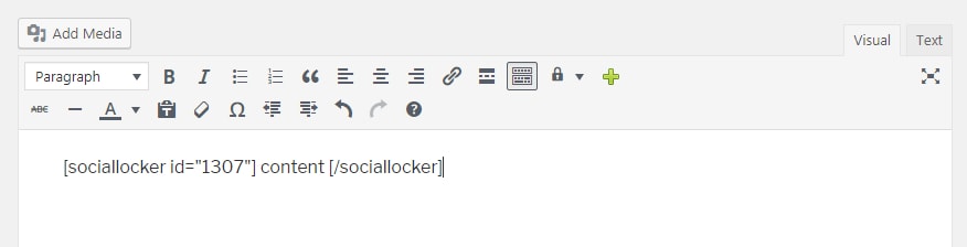 shortcode inserted in post