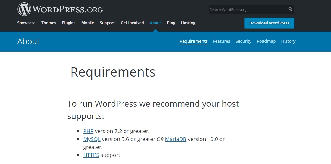 Wordpress-Exigences