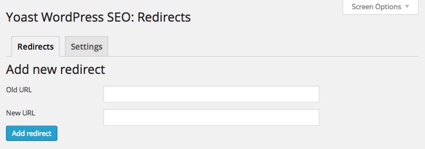 Yoast adding redirects manually