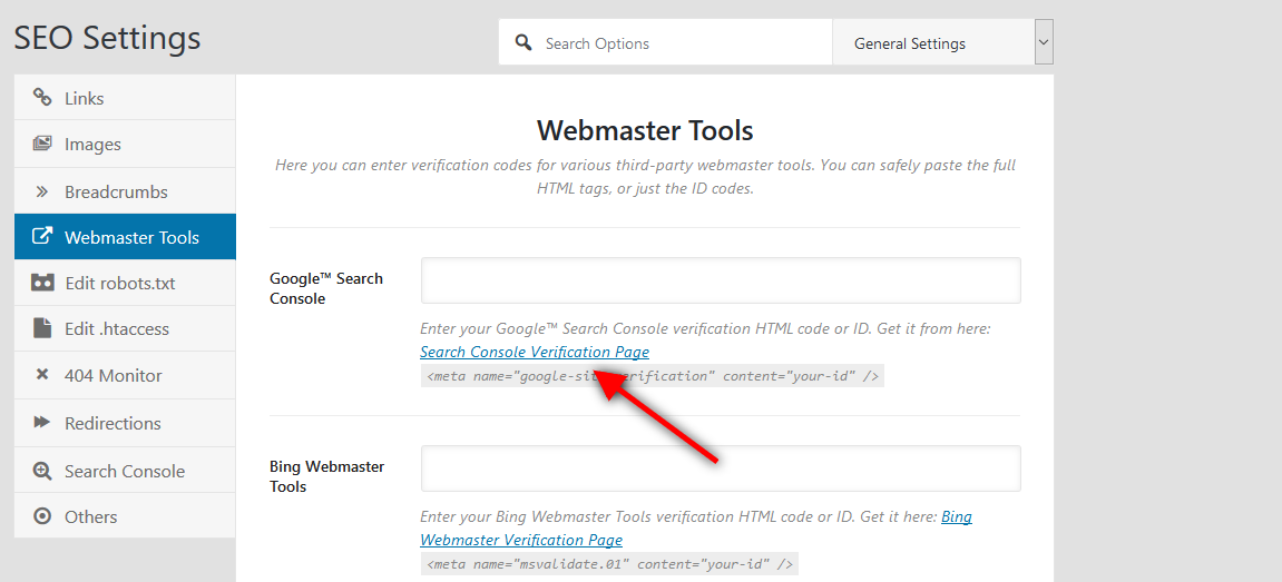 webmaster-ferramentas-verificar-página