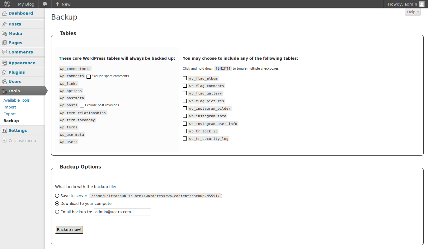 WP-DB-Backup