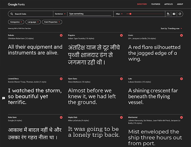 All Google Fonts Included
