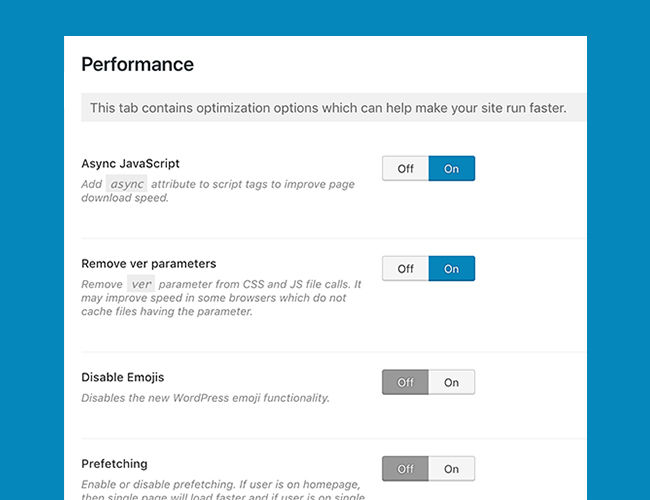 Dedicated Performance Options