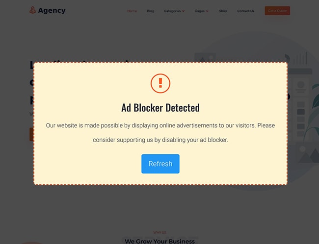 Detects Ad-Blocker