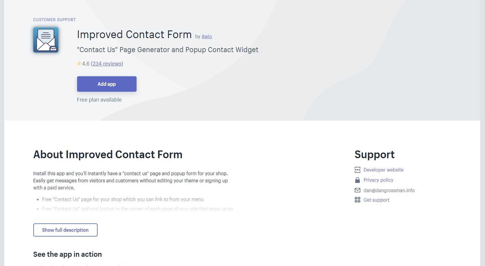 Improved Contact Form Shopify App