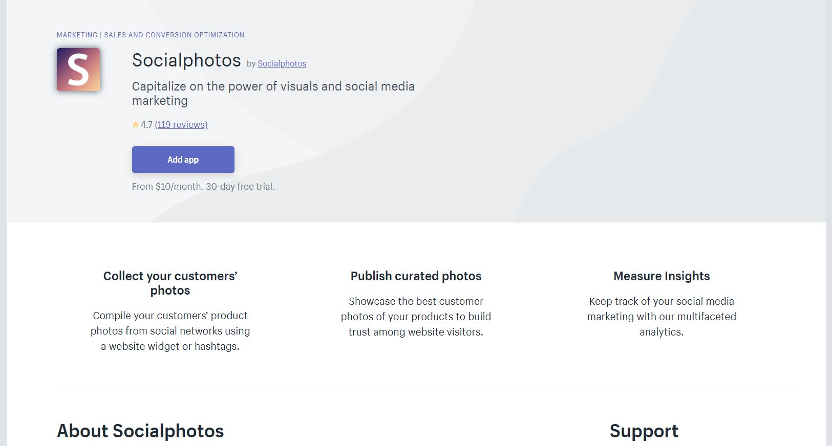 SocialPhotos Shopify App