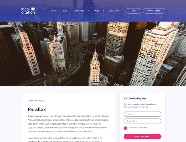 Parallax and Zoom Out effect