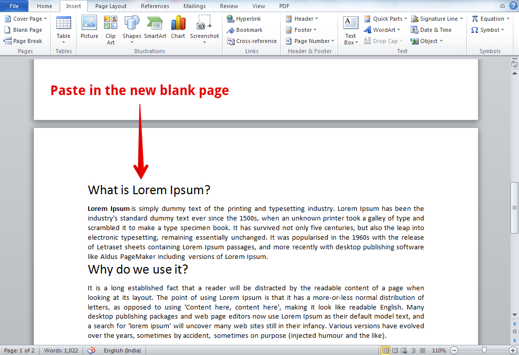 how to insert comments in word template