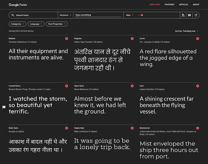 All Google Fonts Included
