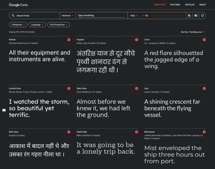 All Google Fonts Included