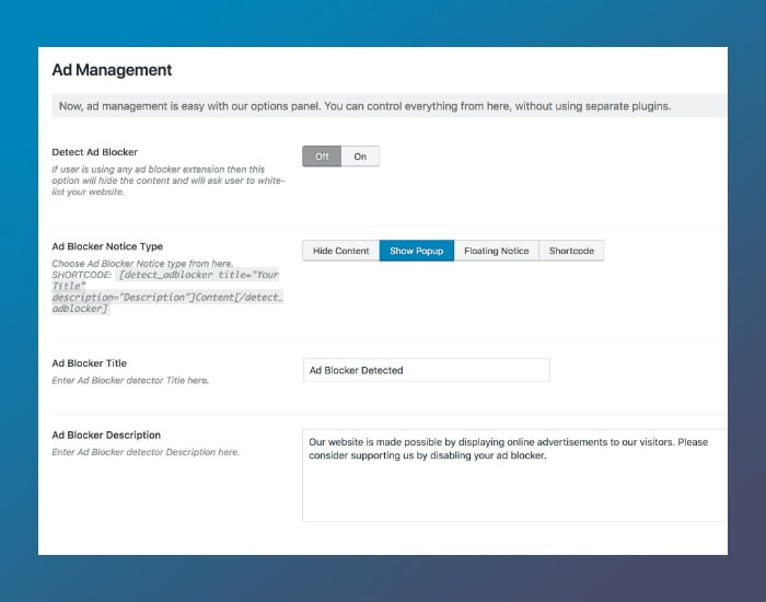 Dedicated Ad Management Options