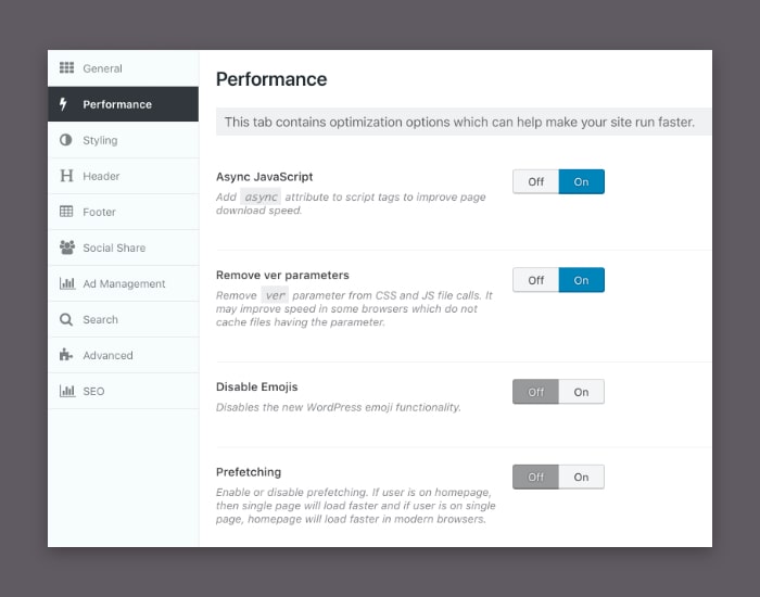 Dedicated Performance Options