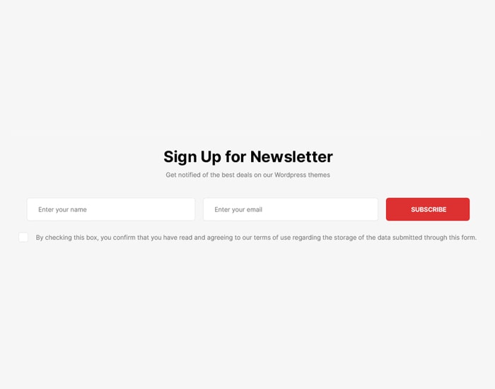 Footer Subscribe Section