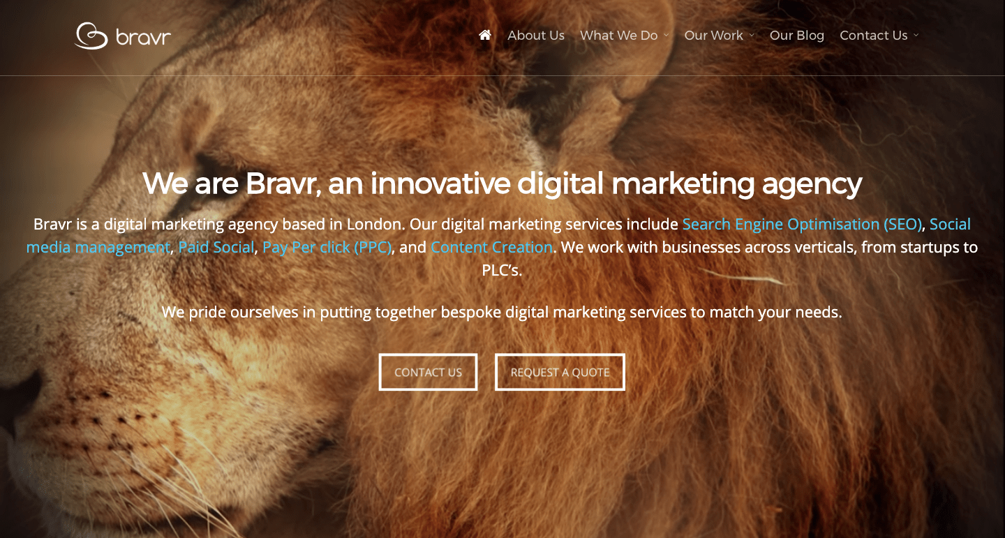Bravr website made with Salient WordPress Theme