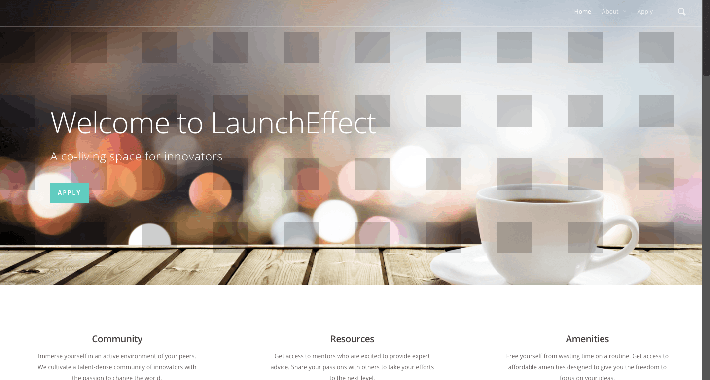 Launch Effect website made with Salient WordPress Theme
