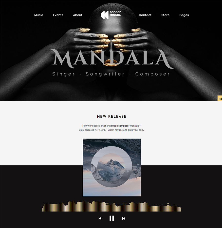 homepage of Mandala WordPress theme for podcasts