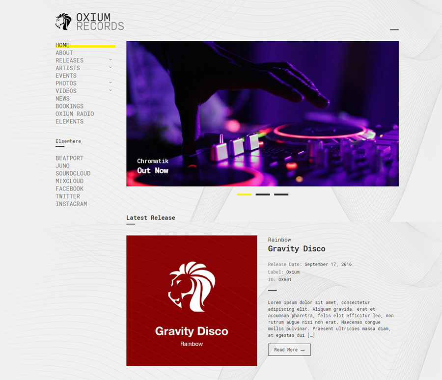 homepage of Oxium WordPress theme for podcasts