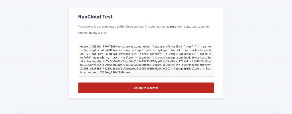 RunCloud Provisioning