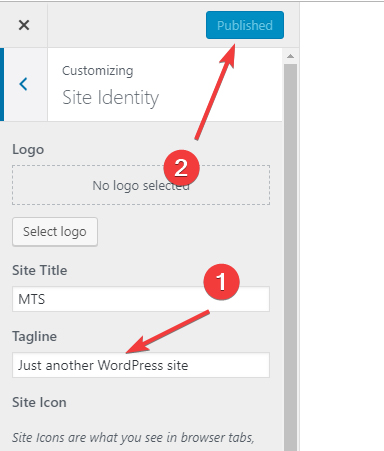 change-tagline-and-save-settings